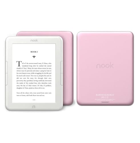 Barnes and Noble Nook Glowlight 4 eReader | 6 inches | Touchscreen | 32GB | Limited Edition Pearl Pink/White