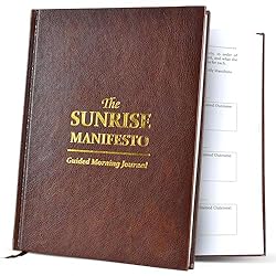 SaltWrap Sunrise Manifesto: Daily Morning Guided Journal for Gratitude, Mindfulness, Wellness, Self Care for Women and Men – 5 Minute Reflection Journal