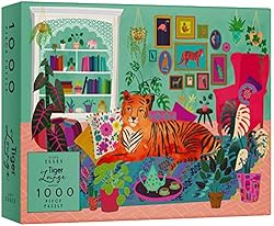 Elena Essex 1000 Piece Puzzle for Adults - Tiger Lounge | Jigsaws Size 28 x 20 inches