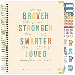 bloom daily planners Undated Chronic Illness Planner & Medical Journal - 12 Month Pain and Symptom Tracker, Mood and Medication Log, Appointment Organizer (7” x 9”)- You Are Stronger Than You Think